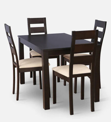 Wooden Rounded 4 Seater Dining Set