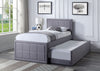 Urban Grid Upholstered Bed with Pull Out Trundle