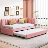 Rose Luxe Velvet Daybed with Pull Out Trundle