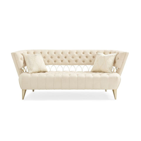 Come Full Circle Sofa with Decorative open metal frame,